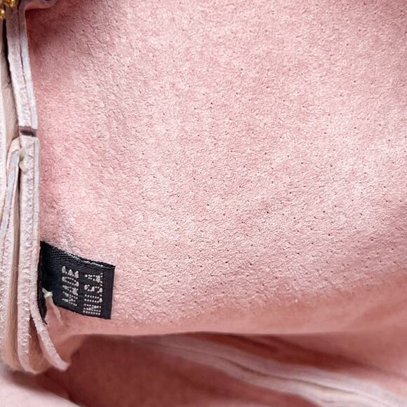 Diver Swimmer Blush Pink Leather Crossbody Bag White Tassel Zipper Made in USA - Picture 10 of 14